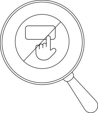 Bir büyüteç, bir tuşa basılmasına izin verilmeyen bir yasaklama tabelasına yakınlaşır.