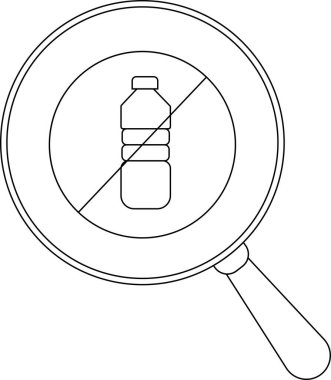 Bir büyüteç, kısıtlamayı gösteren bir şişe sembolünü ortaya çıkarıyor.