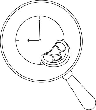 Ön planda et kesiği olan bir saatin üzerinde büyüteç.