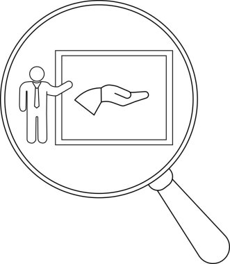 Bir büyüteç, elle ilgili bir sunuma odaklanır