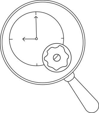 Bir saat ve çörek büyüteçten bakılır.