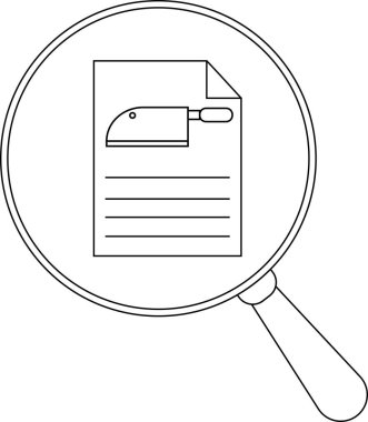 Bir büyüteç, üzerinde satır satır ve satır olan bir belgeye odaklanır.