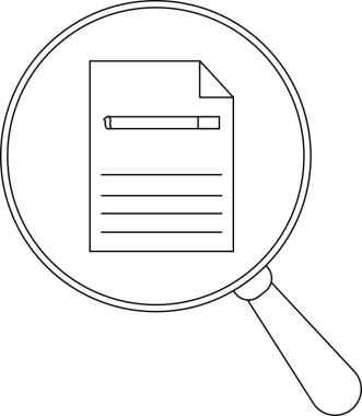 Satır ve başlık bloğu içeren bir belge el bilgisayarı büyüteci ile büyütülür