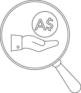 Görünür bir para birimi kol düğmesi sunmaya odaklanan büyüteç