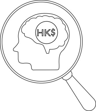 Büyüteç, içinde Hong Kong sembolü bulunan bir beyne odaklanıyor.