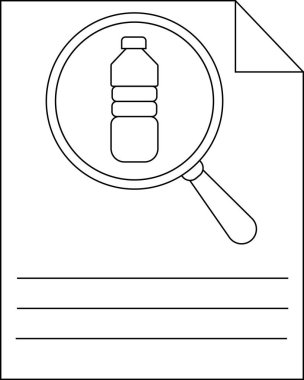Bir belgede aşağıdaki çizgilerle büyüteç altında görülen bir şişe yer alıyor.