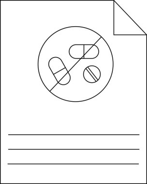 Hapsız işaretinin üzerinde daire şeklinde bir çarşaf ve yazmak için üç boş satır.