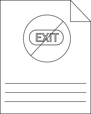 Çıkış sembolü olmayan, çıkış kelimesinin etrafını ve aşağıdaki satırları çizen bir kağıt.