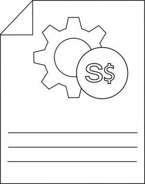 Dosya Yapılandırma Maliyet Ayarları Simge Taslak Vektör Grafiği
