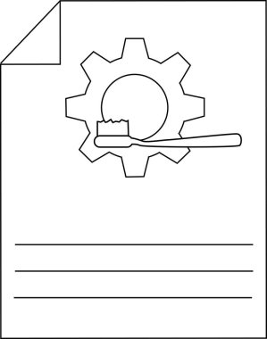 Diş fırçası ve dişli dosya dosya ayarları simgesi