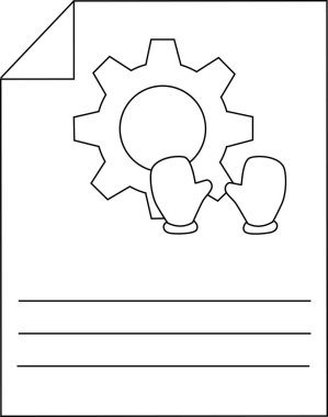 Dosya Yapılandırma Belgesi Teçhizatı ve Çalışma Eldivenleri Simgesi