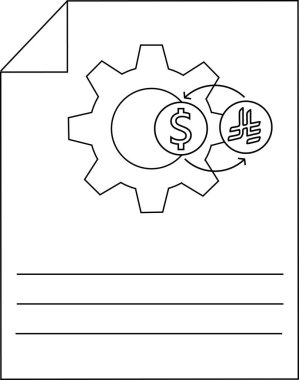 Mali Süreç Vites Belgesi Simgesi Taslağı