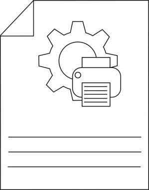 Yazdırma ayarları belge yapılandırma çizgisi simgesi tasarımı