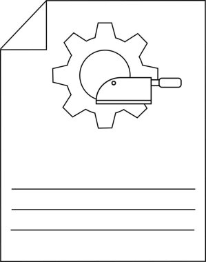Tarif ayarları belge simgesi satırı sanatı