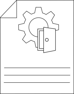 Dosya Ayarları Erişim Simge Taslak Vektör İllüstrasyonu