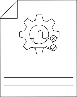 Belge Yapılandırma Çalışma Akımı Simgesi Satır Sanatı