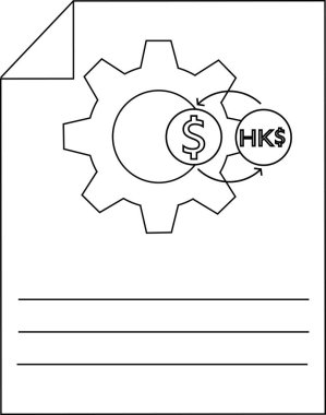 Para Takas Süreci Belgesi Simgesi Satır Sanatı