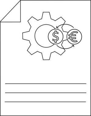 Uluslararası Para Takas Süreci Belge Simgesi Tasarımı