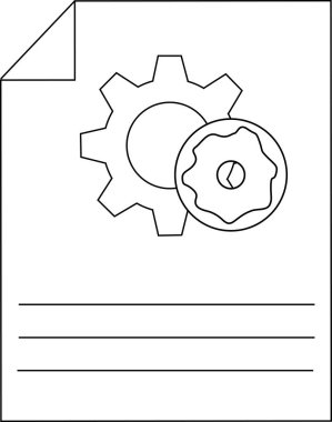 Belge Ayarları Yapılandırma Dosyası Gear Donut Grafiği Simge Satırı Sanatı
