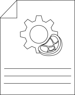 Et işleme belgesi ayarları simge çizgisi sanatı