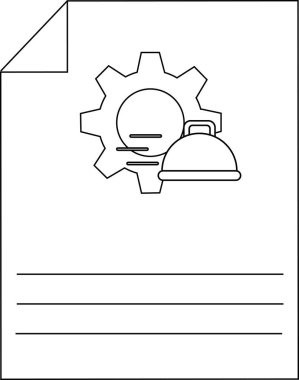 Gıda Hizmeti Ayarları Belge Simgesi Çizim Çizimi