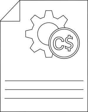 Belge Gear Kanada Doları Sembol Simgesi Simgesi Finansal Yapılandırması
