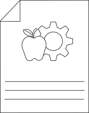 Gear ve Apple Simge Çizgisi Sanatı ile Eğitim Dosyası