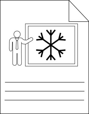 İş adamı Sunumu Kar Tanesi Simgesi Belge Özeti