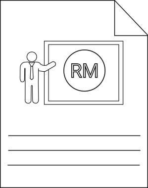 İş Sunumu Belgesi Dosya Simgesi Çizimi