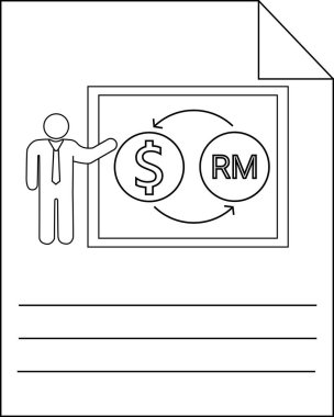 Ringgit 'e para değişimi gösteren iş simgesi sunumu