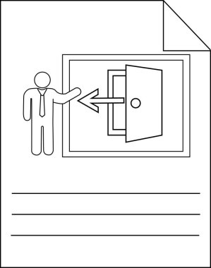 İş Çıkış Sembolü Simgesi Simgesi Tasarım Satırı Sanat Dosyası