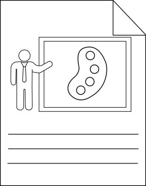 Tasarım Sunumu Simgesi Palet Beyaz Tahta Ders Konsepti