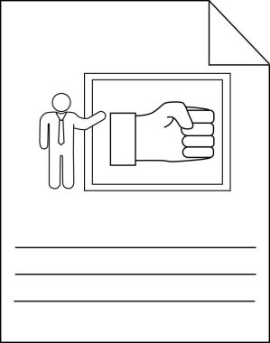 İş adamı sunar Güç Yumruğu Simgesi Belgesi