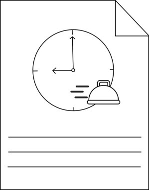 Fast Food Teslimat Simge Çizgisi Sanat Vektörü