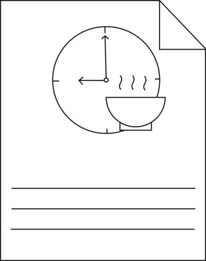 Yemek Zamanı Simge Saati Yemek Kasesi Belgesi Özeti