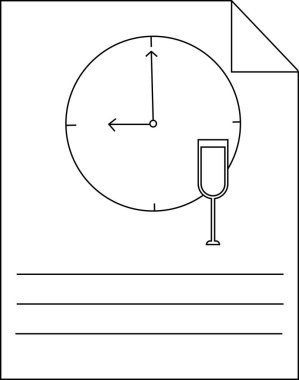 Olay Planlama Zamanlaması Belge Simgesi Satır Sanatı