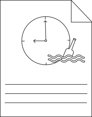 Saat Şişesi İleti Simgesi Belge Satırı Sanatı
