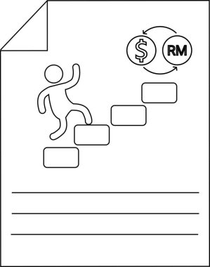 Döviz kuru finans hedefi ilerleme ikonu tasarımı