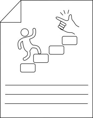 Başarı İçin Kolay Adım Basit İlerleme Diyagramı