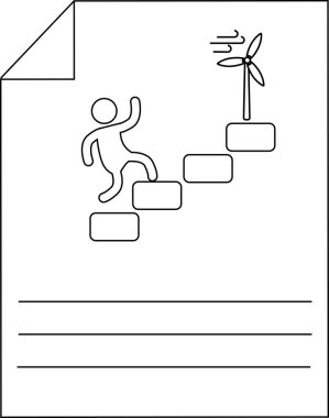 Yenilenebilir Enerji Hedefi Şekil Rüzgar Türbini Simgesine İlerleme