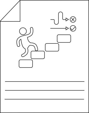 İş Stratejisi Süreci Belge Adımları Başarı Satırı Simgesi