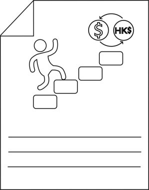 Para Takas Amaçlı Simge Tasarımı İçin Basamaklara Tırmanan Kişi