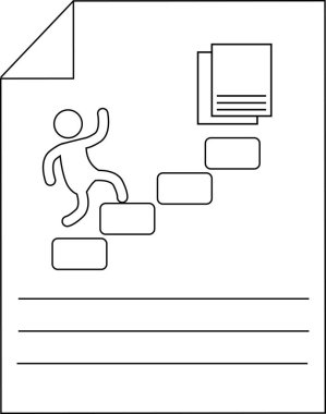 Kağıt Belgesinde İlerleme Adımları Simgesi