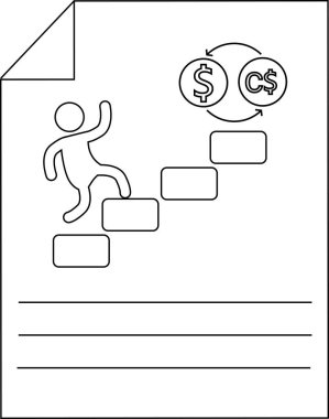 Belge üzerinde ilerici mali büyüme kavramı simgesi tasarımı