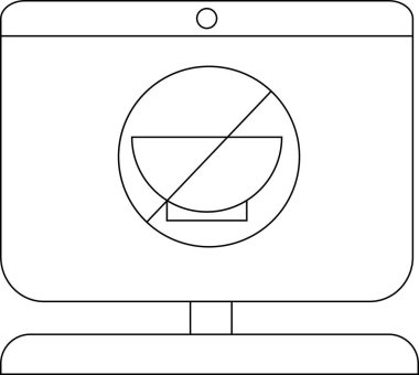 Hata iletileri için bilgisayar ekranındaki kırık bir kasenin minimalist simgesi.