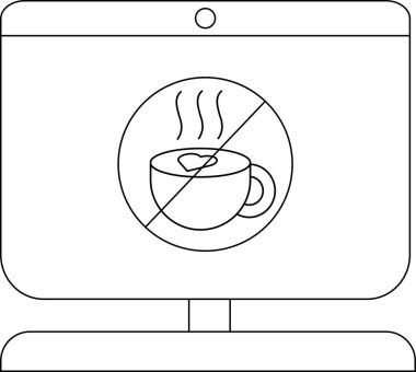 Bilgisayar ekranında kahve sembolü yok, yaşam tarzı ve işle ilgili konular için mükemmel..