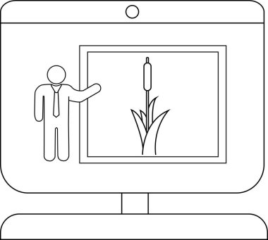 Doğanın görüntülerini gösteren dijital ekranlı iş sunumu.