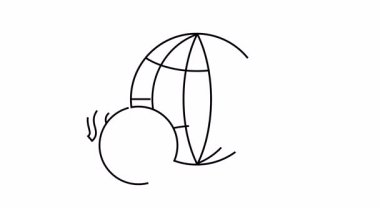 Küresel sorunları temsil eden bir dünya ve bir bomba tasviri.