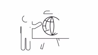 Küresel Kavramların Küresel İllüstrasyonlu İş Sunumu