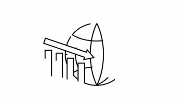 İş Analizi İçin Küresel Finansal Düşürme Grafik Simgesi